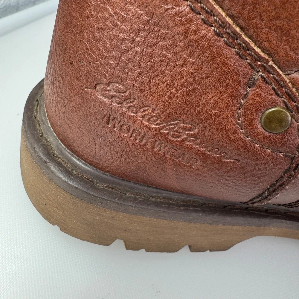 Eddie Bauer Medford ST Boots Men 8M Brown Steel Toe Workwear Safety Lug